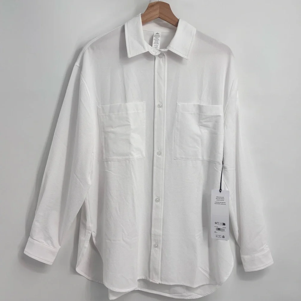 NWT ALO Yoga dreamscape button front long sleeve shirt Size Small - Picture 4 of 13